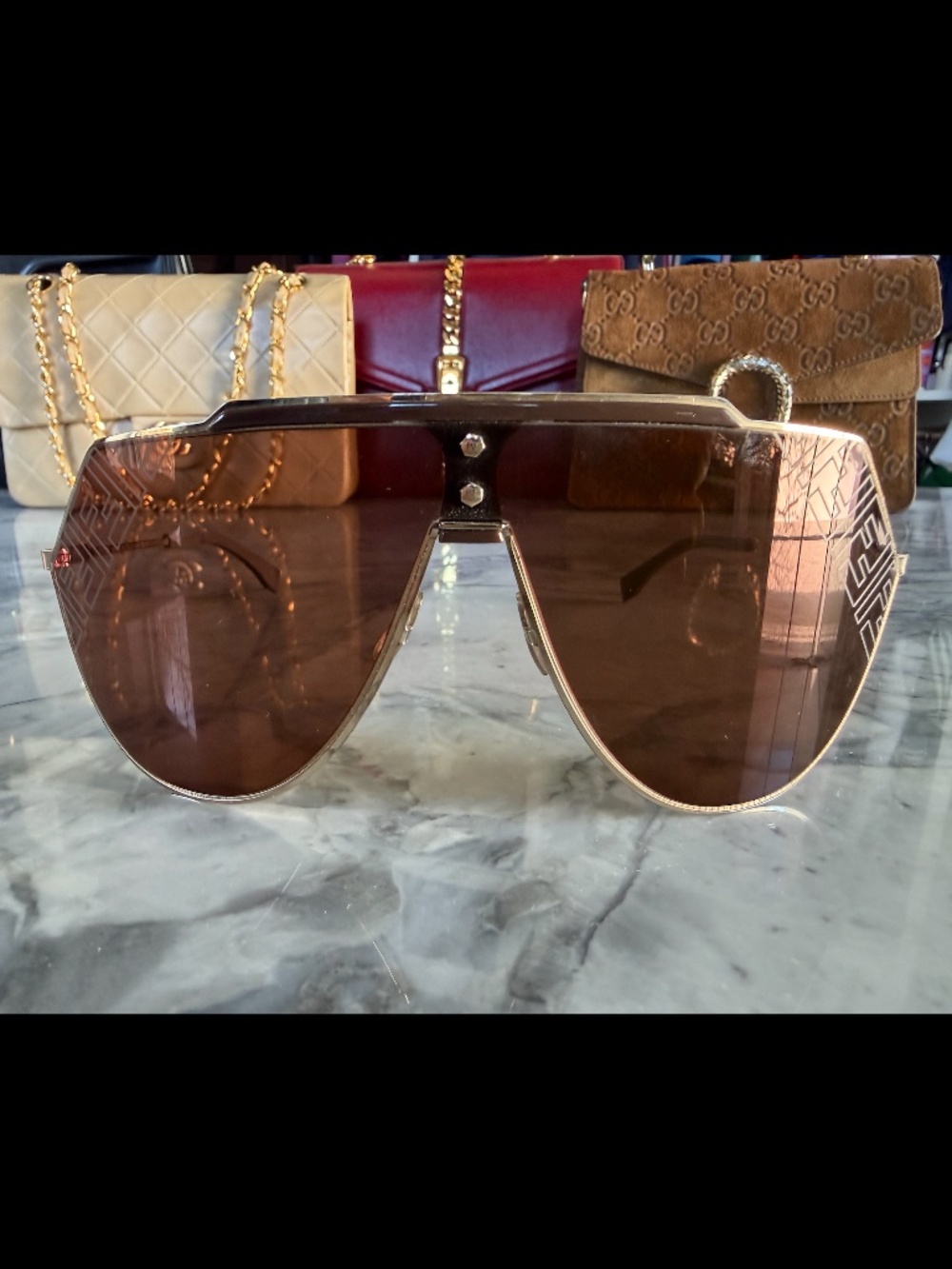 NBW Authentic Fendi Shield Logo Sunglasses